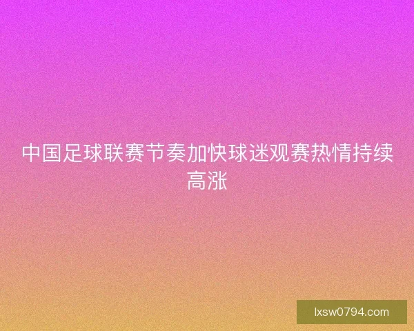 中国足球联赛节奏加快球迷观赛热情持续高涨